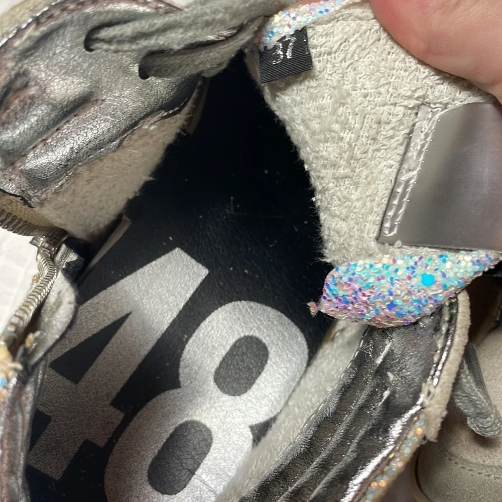 P448 Glitter Skate High Tops Side Zip Sz 37 MSRP $298 - Picture 9 of 13